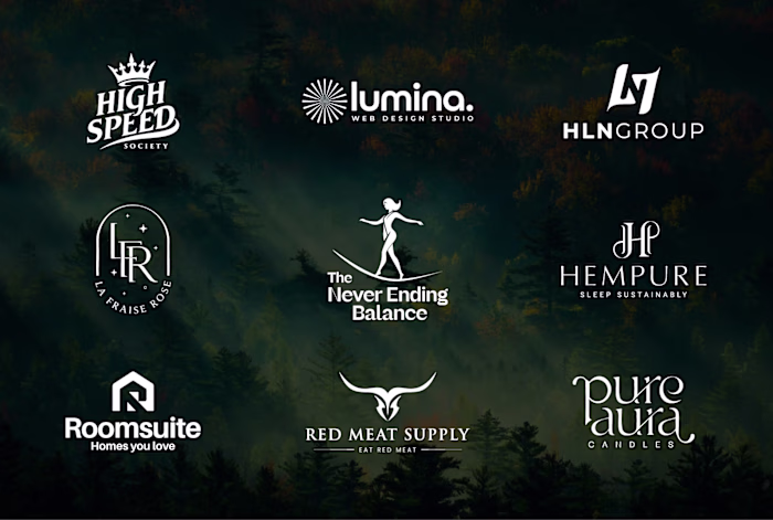 A showcase of diverse brand identities — each built around c...