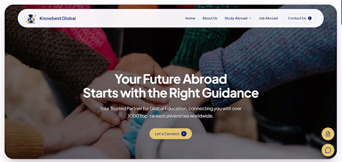 A modern website for an