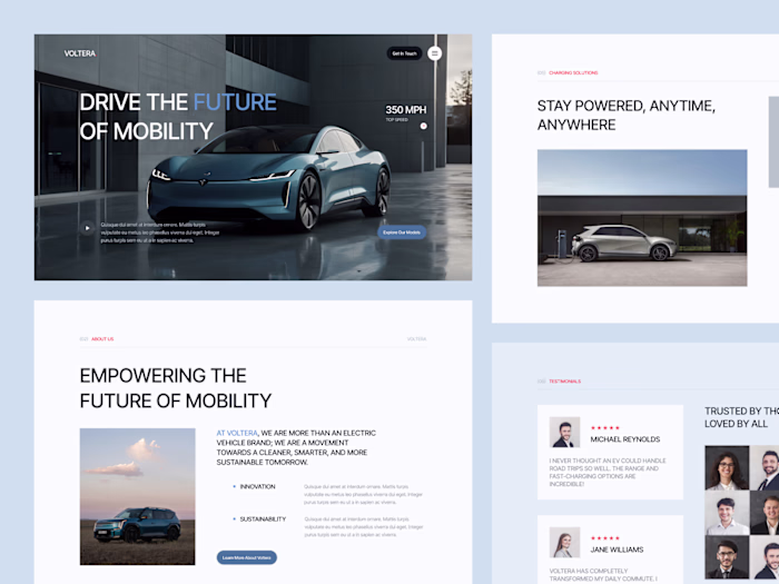 Voltera Electric Vehicles Website Design