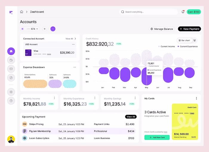 A professional, human-centered finance dashboard