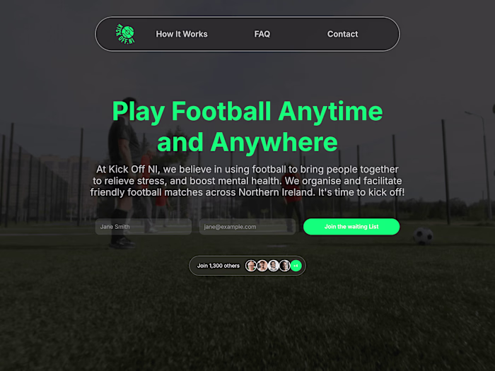 Kick-Off NI waiting List website 