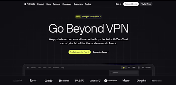 Twingate.com Landing Page