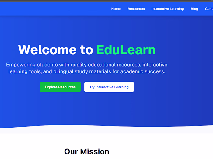 Eaducational Website Landing page 