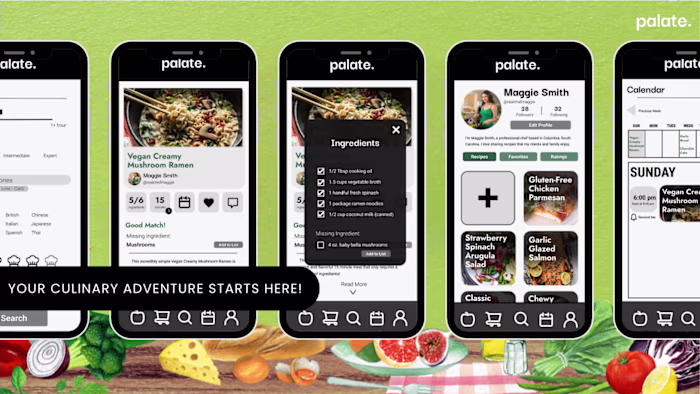 Palate - Your Culinary Concierge Highlighting Figma UI/UX de...