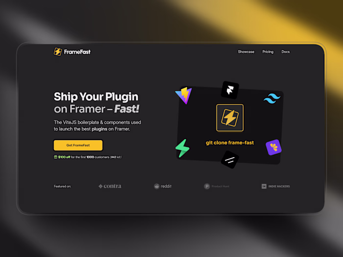 FrameFast – Brand, Framer Website
