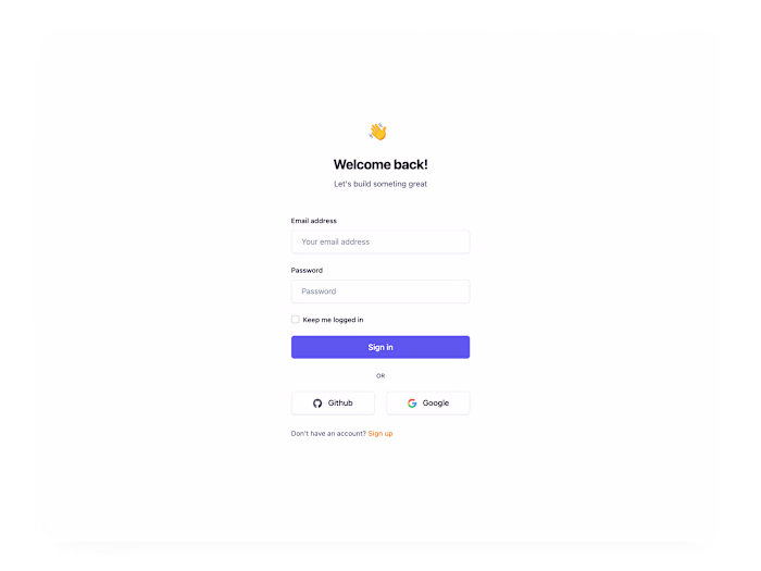 Authentication page and Homepage