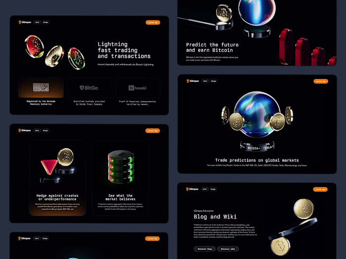 Glimpse 3D landing page web