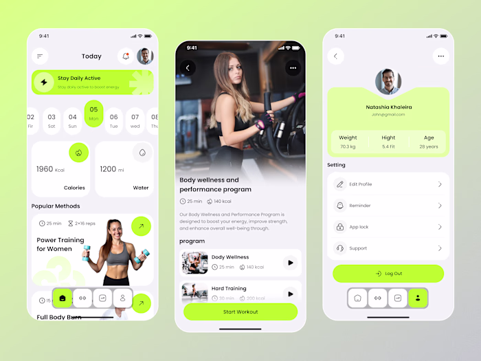 Fitness Mobile App UI