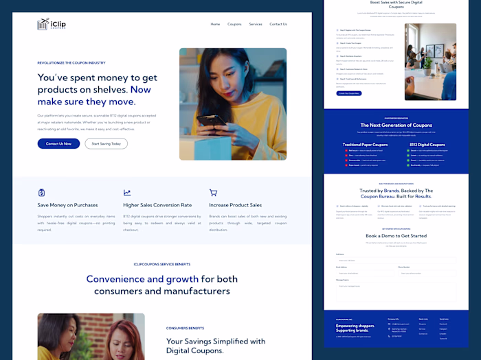 iClipCoupons Digital Coupon Platform Landing Page Design
