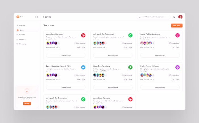 Project management platform for video creators