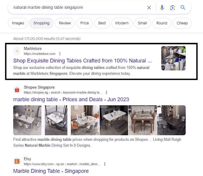 Google Ads Campaigns for Marbleture