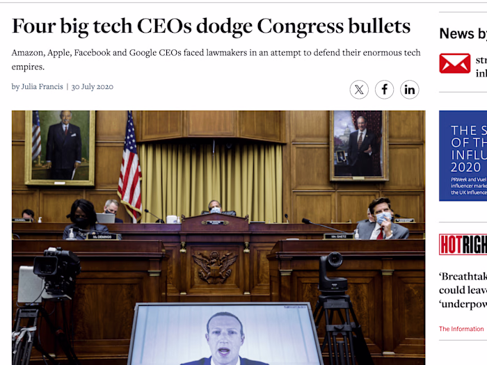 Tech Giants Testify Before Congress