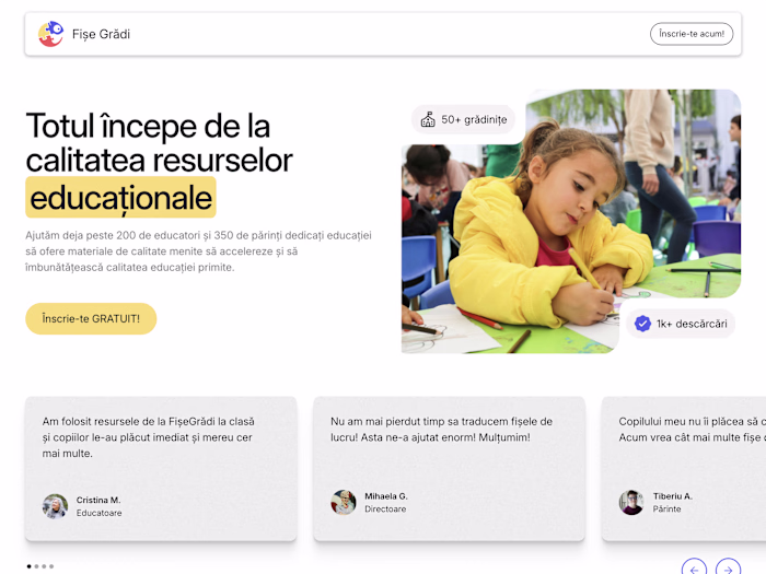 Fise Gradi Landing Page | Education Start-up LP