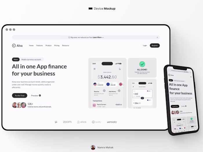 Alva Hero Section – Modern Responsive UI with Tailwind CSS