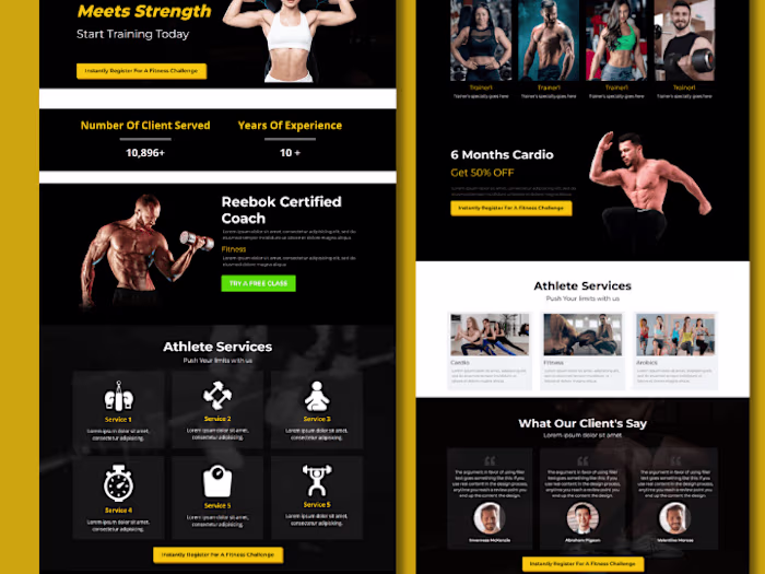 Fitness Studio demo website 