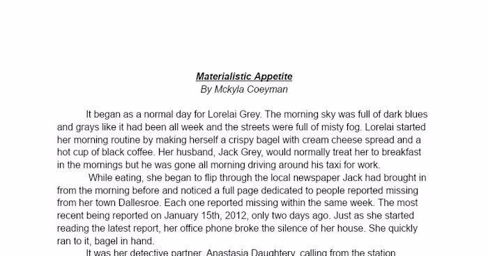 Materialistic Appetite