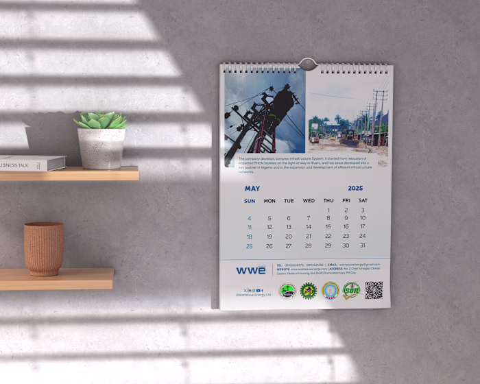 Calendar Design for an Engineering Company