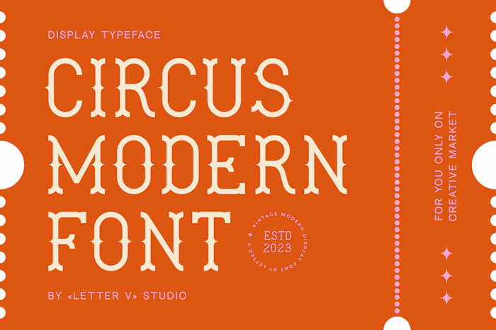 Modern circus typeface 
