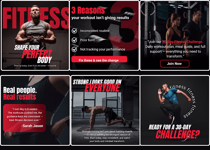 Fitness Brand Instagram Content Creation