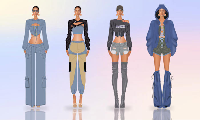 Denim Direction: Fashion Illustrations Exploring Texture