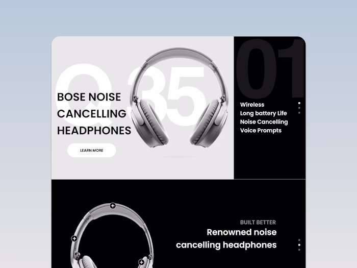 Parallax Website for Bose Headphones