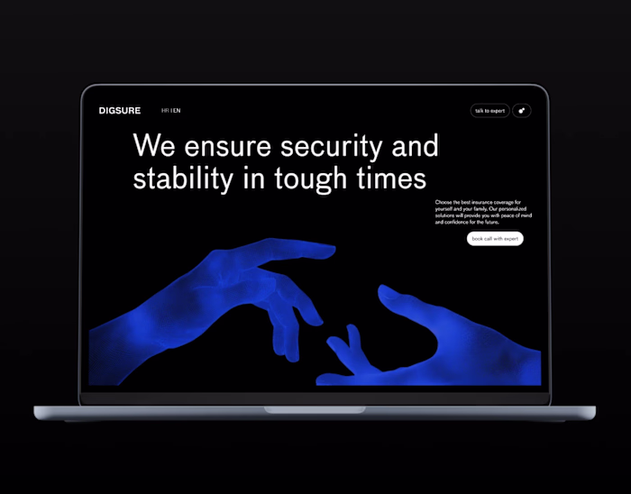 Corporate website of an insurance company | DigSure