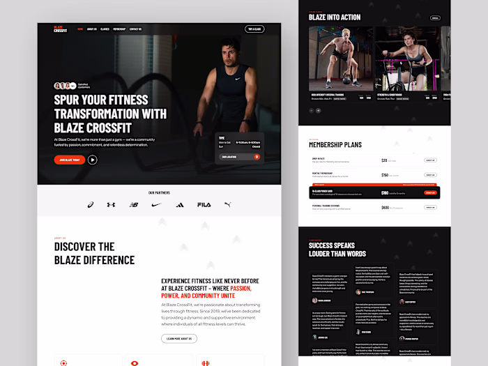 Framer Landing page for Crossfit Fitness studio