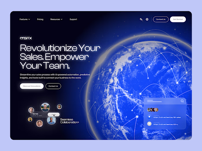 Orbitx - AI Website Header Design