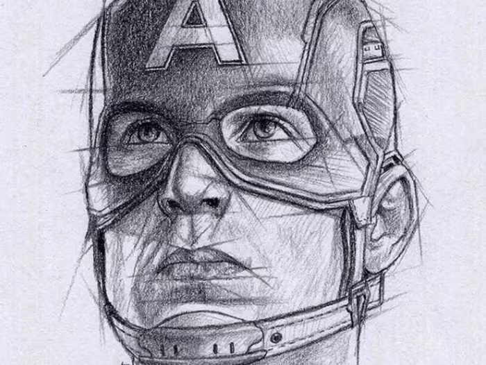 Captain America - B&W illustration