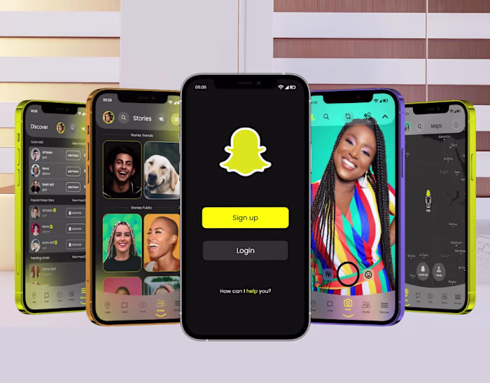 Snapchat App Redesign(Free)+Mockup 12 Pro