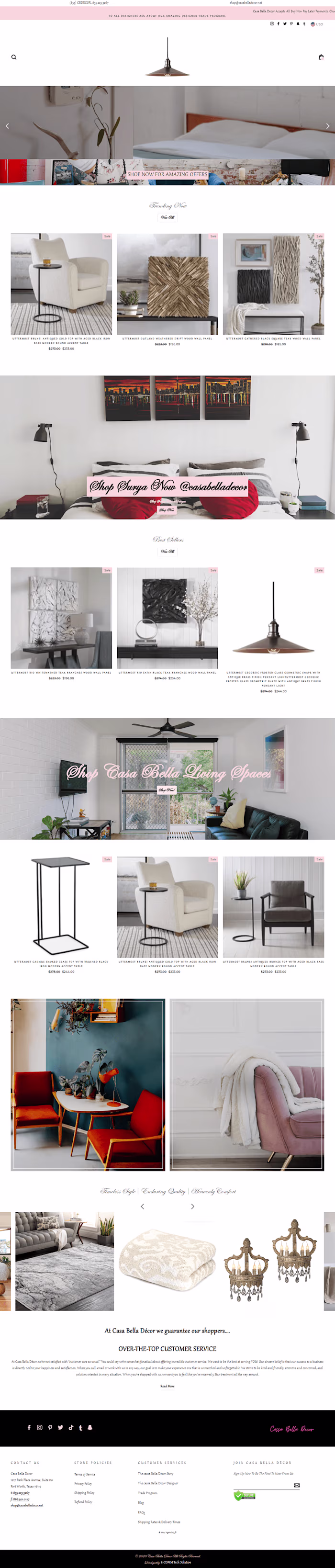 Redesigned Shopify store