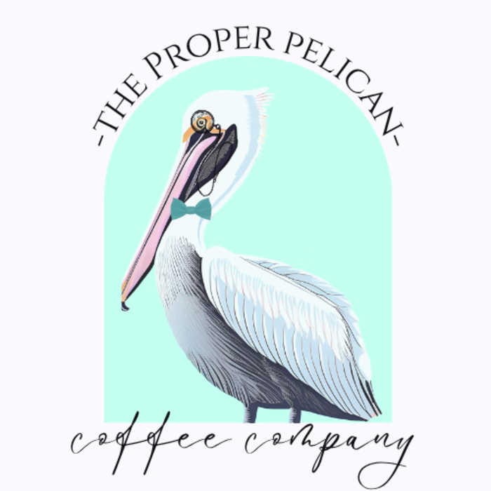 Proper Pelican Coffee Shop Logo