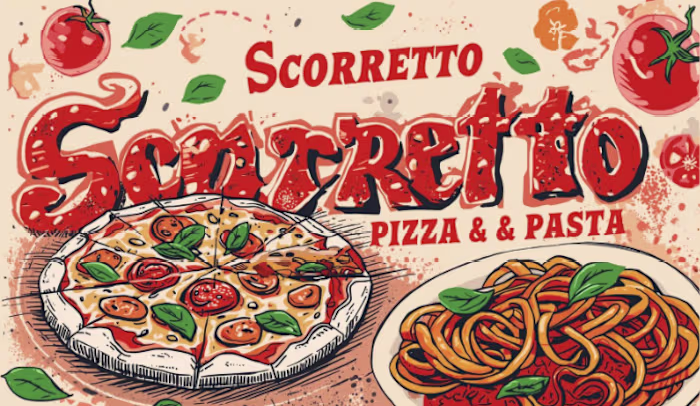 I made a poster for a local pizza and pasta resurant with he...