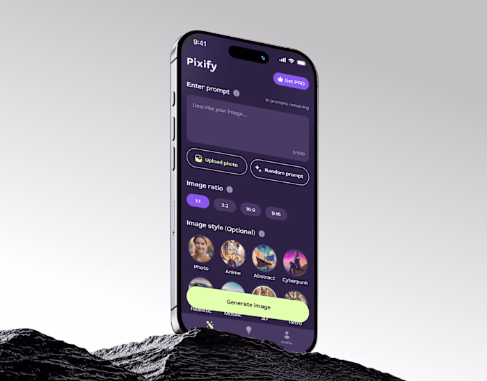 PIXIFY : UI/UX Design | AI image-generation App