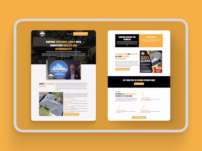 Affordable Roofing GHL Landing Page Development