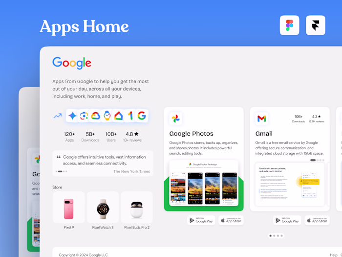 Apps Home – Beautiful landing page to showcase all your apps.