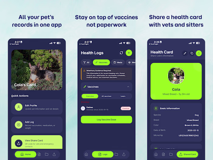 PetCard v2 – All your pet’s records in one app PetCard keeps...
