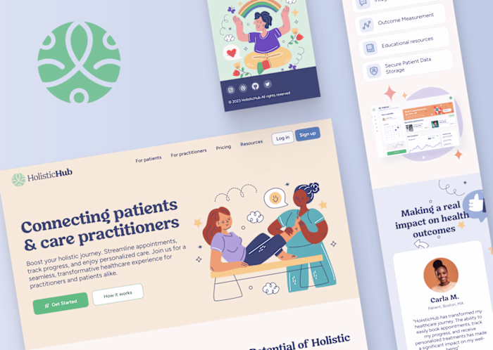 HolisticHub landing page