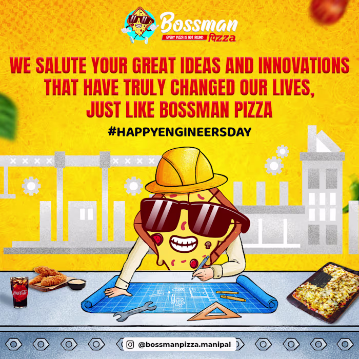 Social media posts for Bossman Pizza
