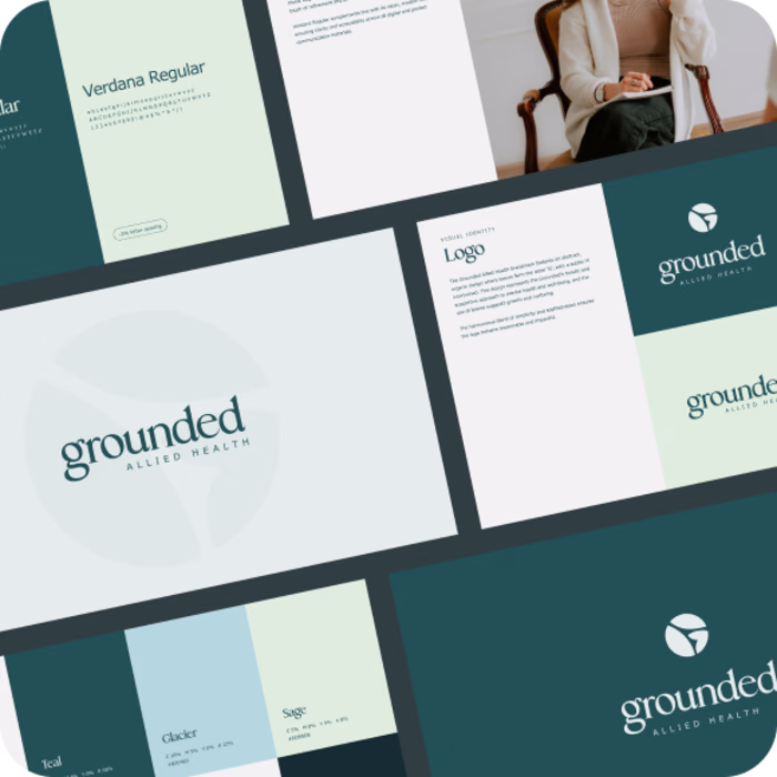 A calming allied health visual identity