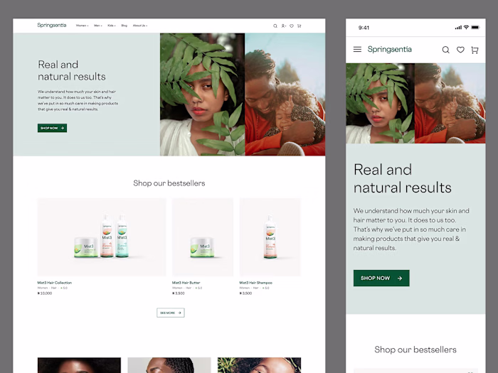 Sprinsentia • E-commerce Website Design