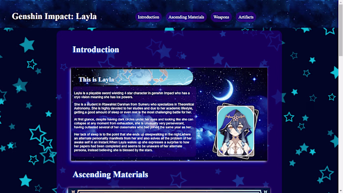 Interactive Website about Layla