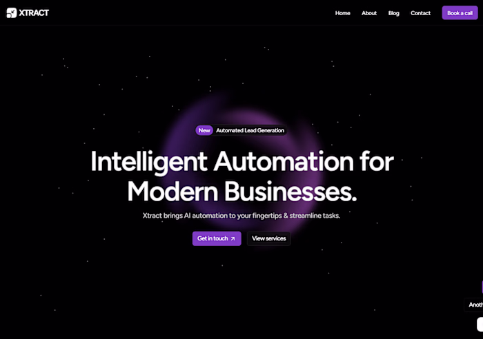 Futuristic Hero Section Design for Xtract