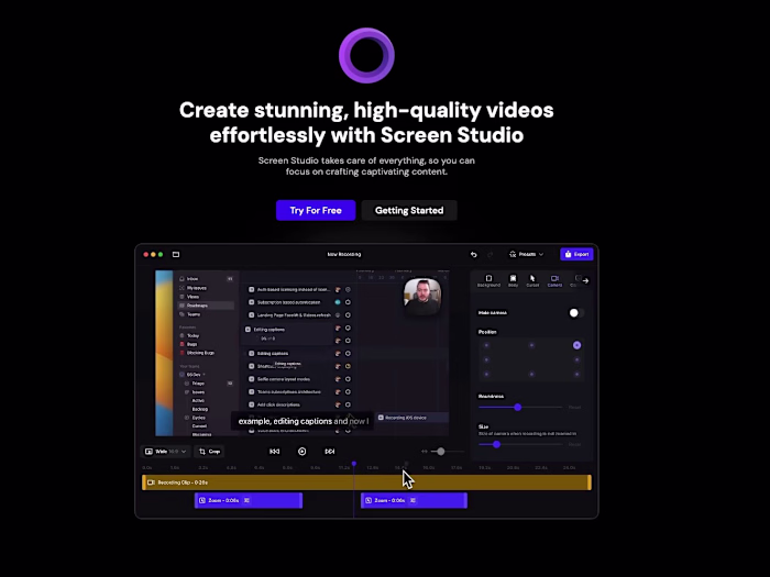 Screen Studio - Framer Website