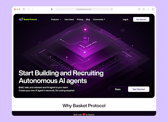 AI Agent - Landing page UI design