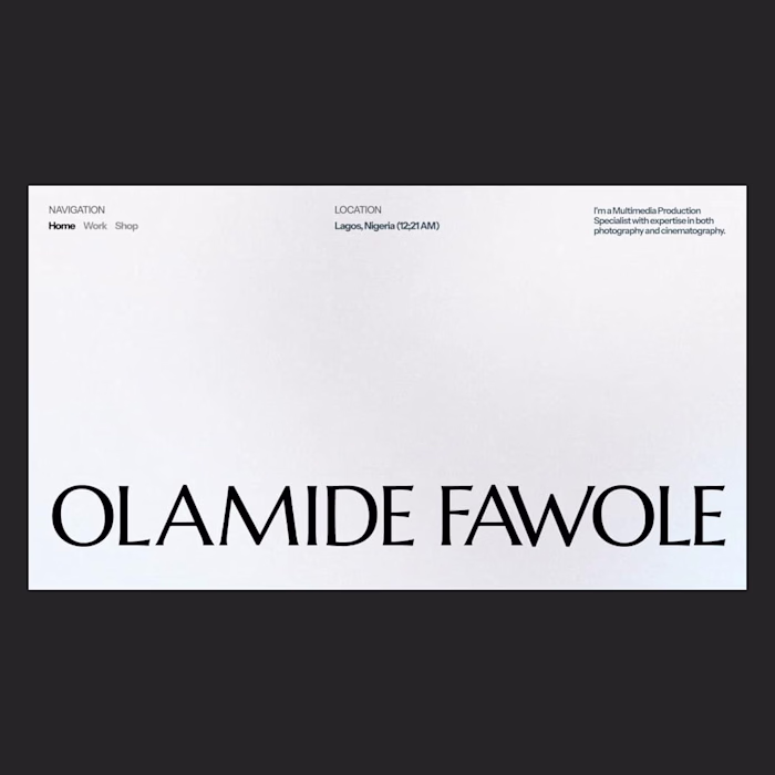 Portfolio Website for Olamide Fawole 