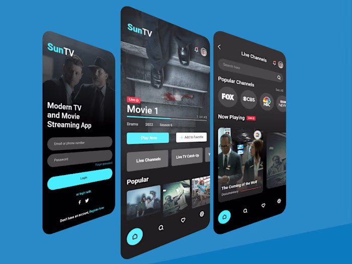 Modern TV and Movie Streaming App