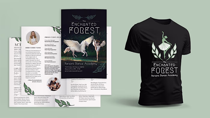 Dance Studio Program and Merch Design