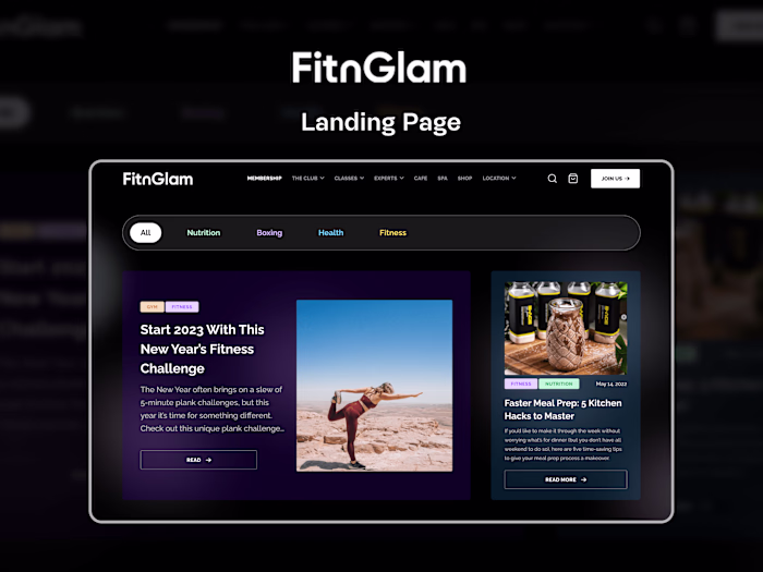 Landing Page For FitNGlam