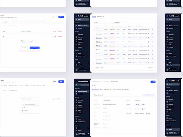 Custom Properties Design for Social Snowball